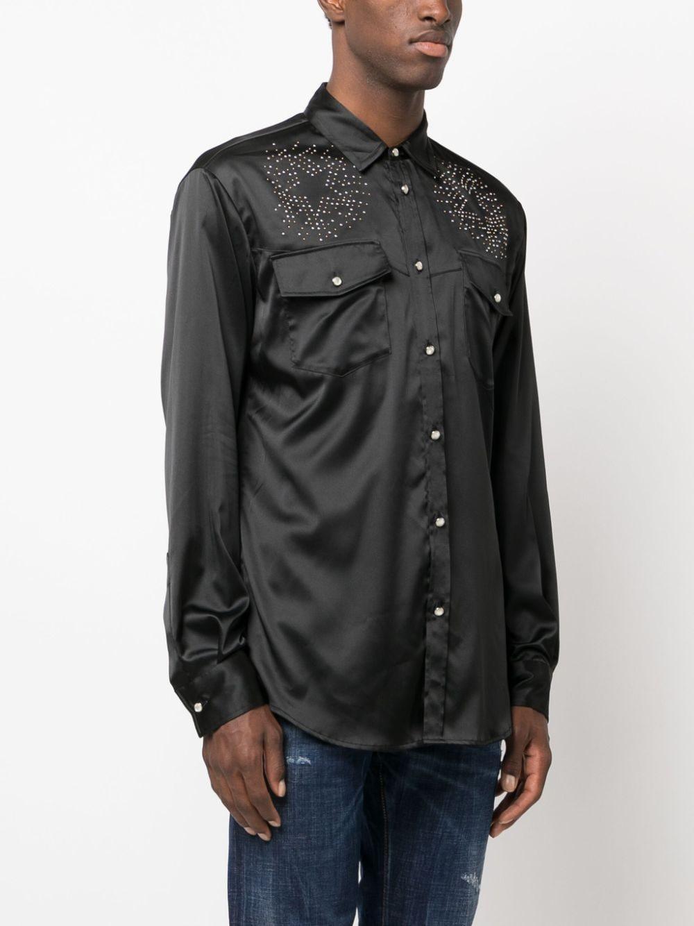 DSQUARED2 Micro-stud Embellished Shirt In Black Product Image