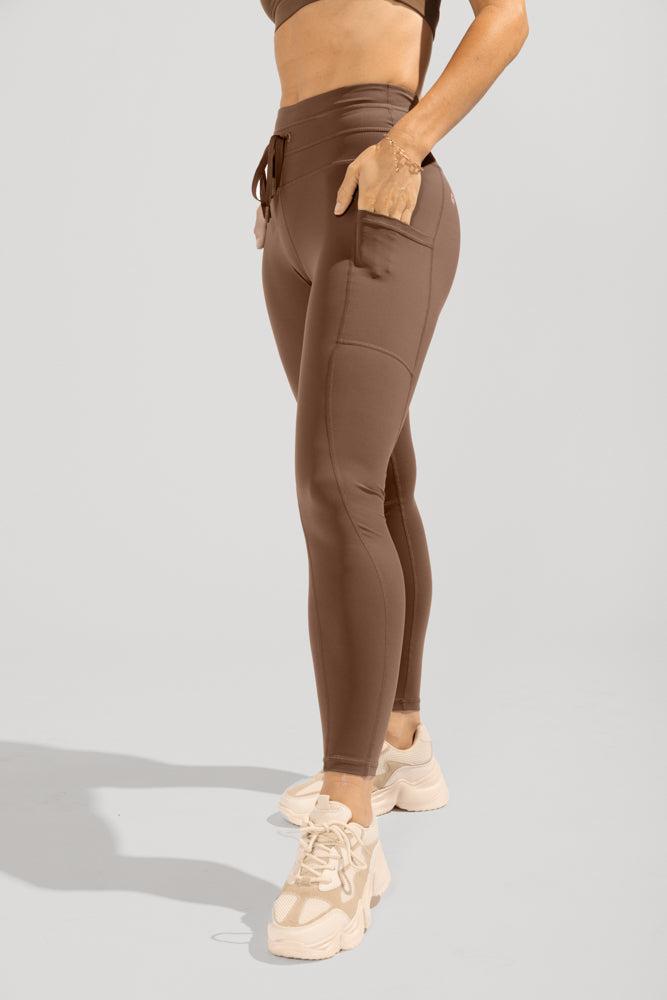 Cargo Leggings with Pockets (Soft Touch) - Mochaccino Product Image