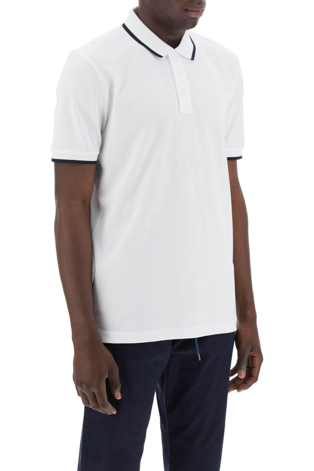 HUGO BOSS Polo Shirt With Contrasting Edges In White Product Image