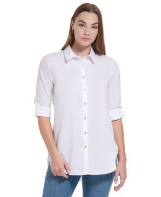 Calvin Klein Non-Iron Button Down Tunic Product Image