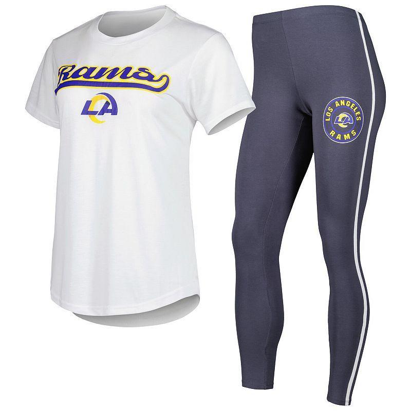 Womens Concepts Sport /Charcoal Los Angeles Rams Sonata T-Shirt & Leggings Sleep Set Product Image