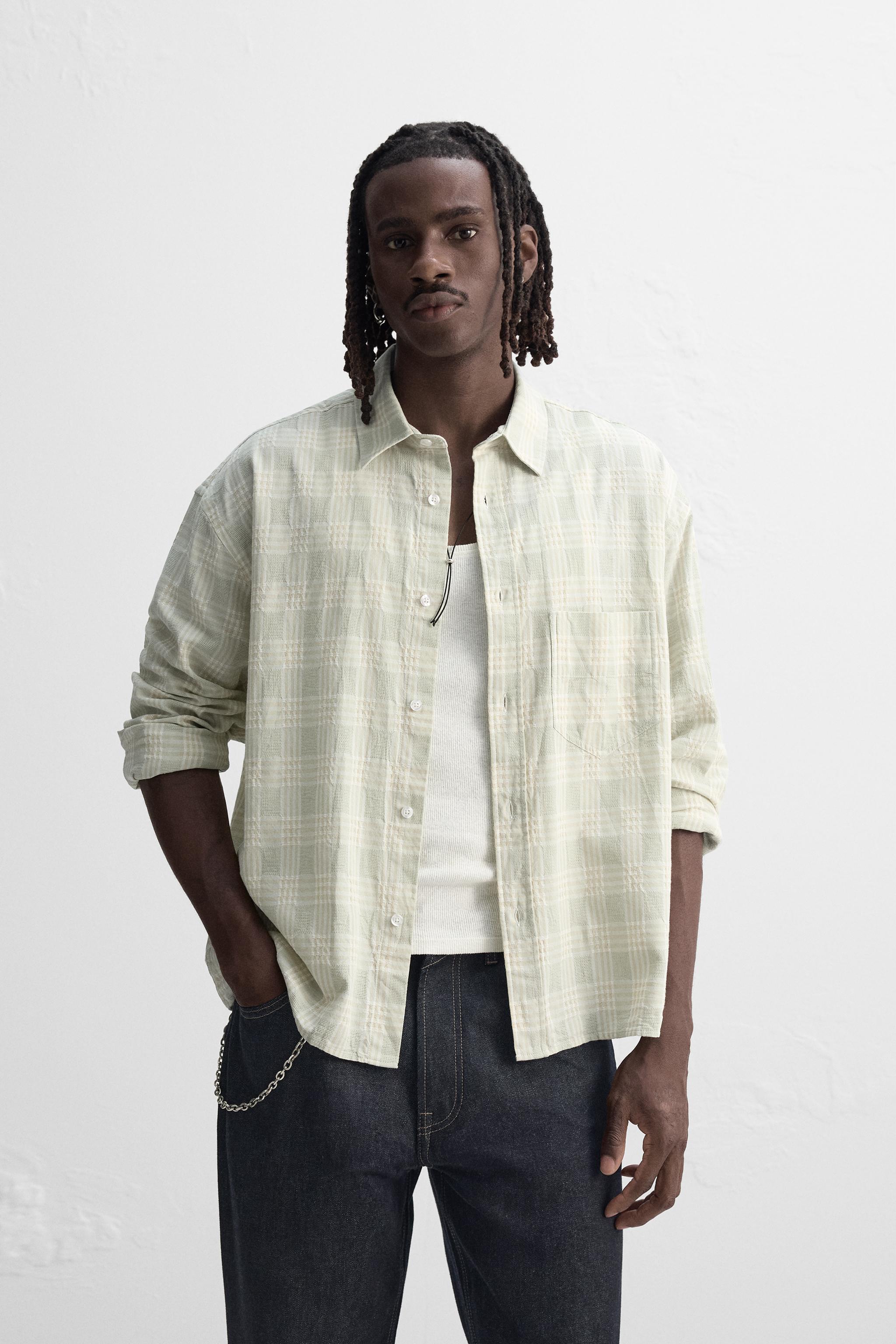 TEXTURED PLAID SHIRT Product Image