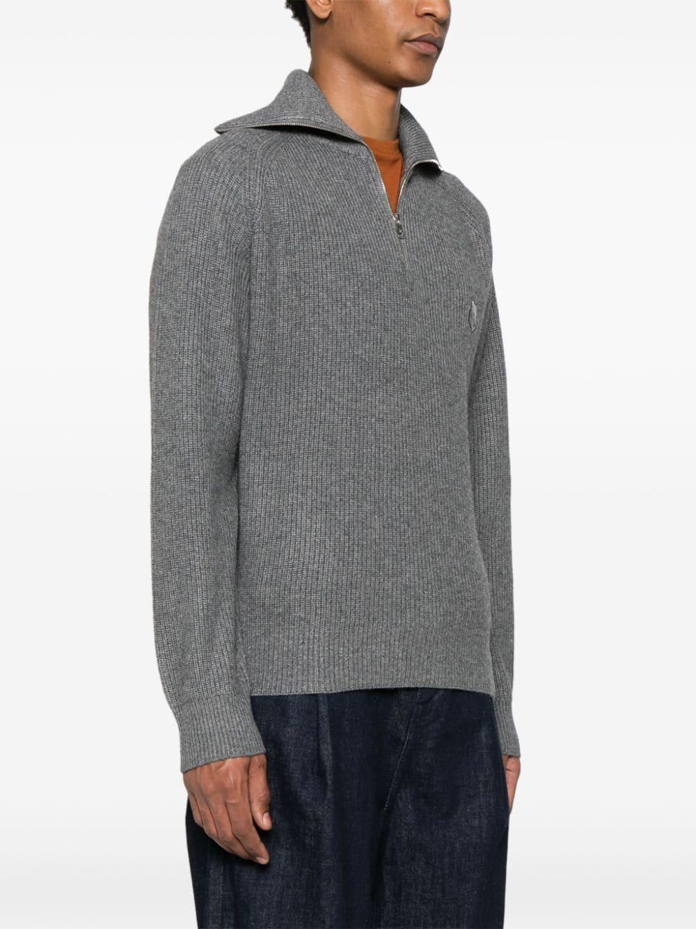 Bold Fox Head-patch ribbed sweater Product Image