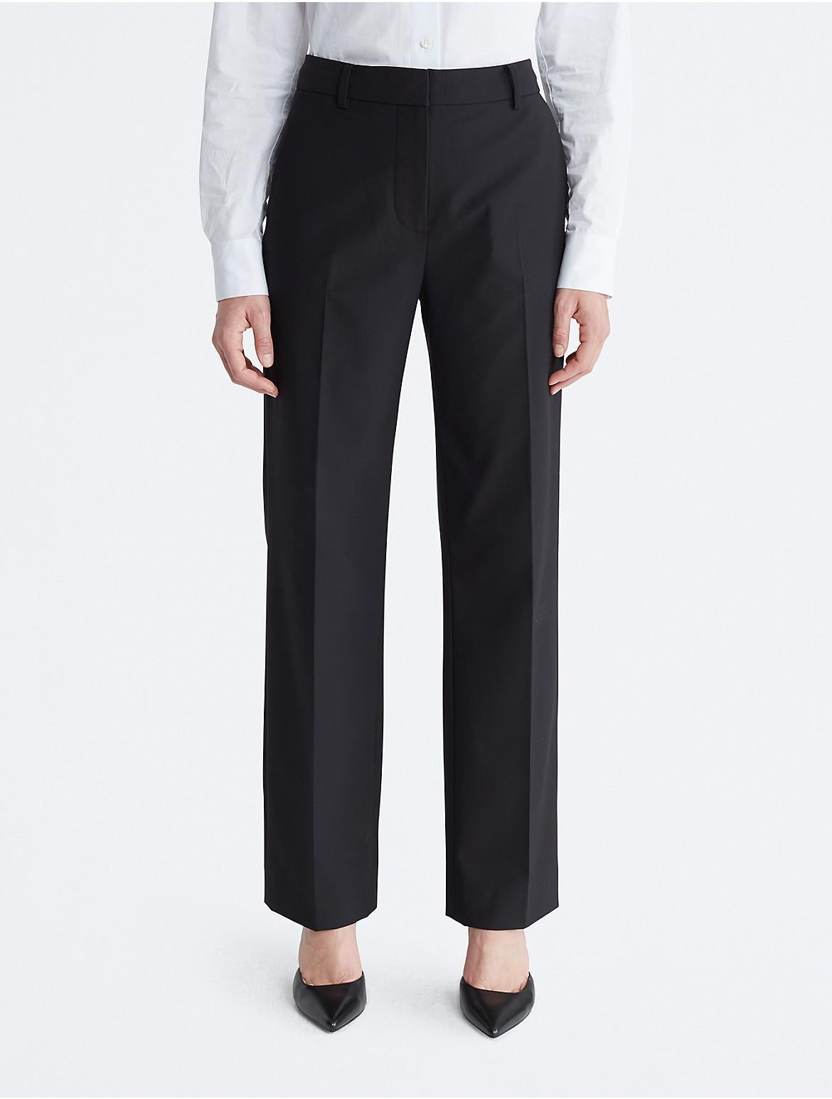 Calvin Klein Women's Refined Stretch Tailored Trousers - Black - 30 Product Image