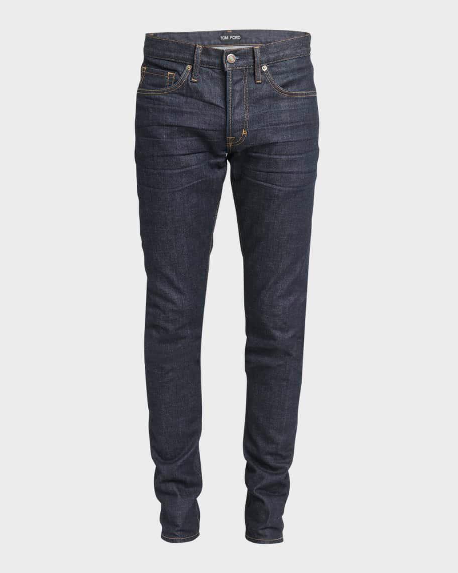 Mens Dark Wash Stretch Slim Fit Jeans Product Image