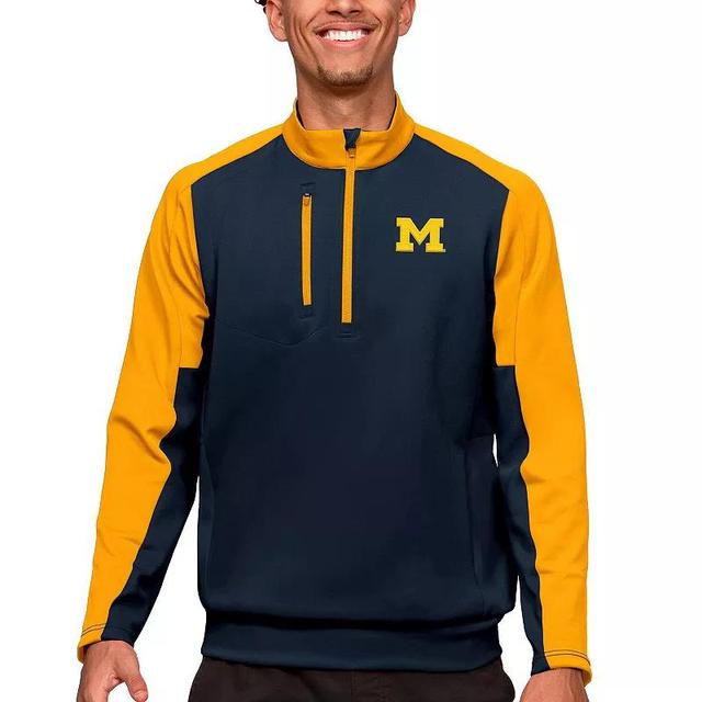 Mens Antigua /Maize Michigan Wolverines Team Quarter-Zip Pullover Top Blue Product Image