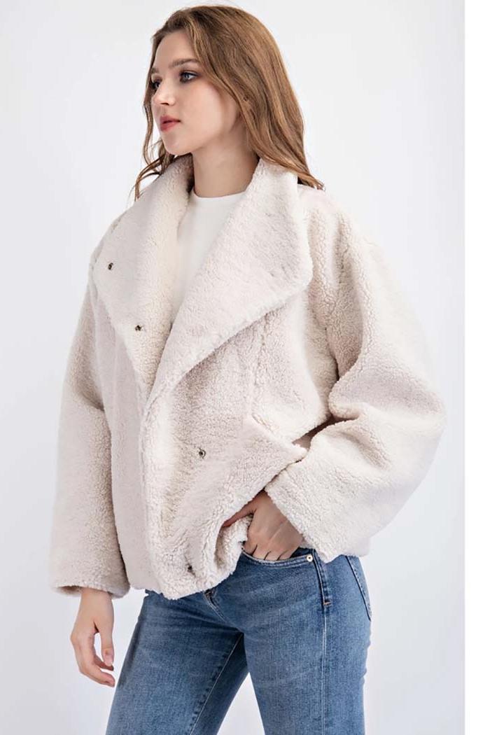 Shearling Jacket with Snap Buttons Product Image