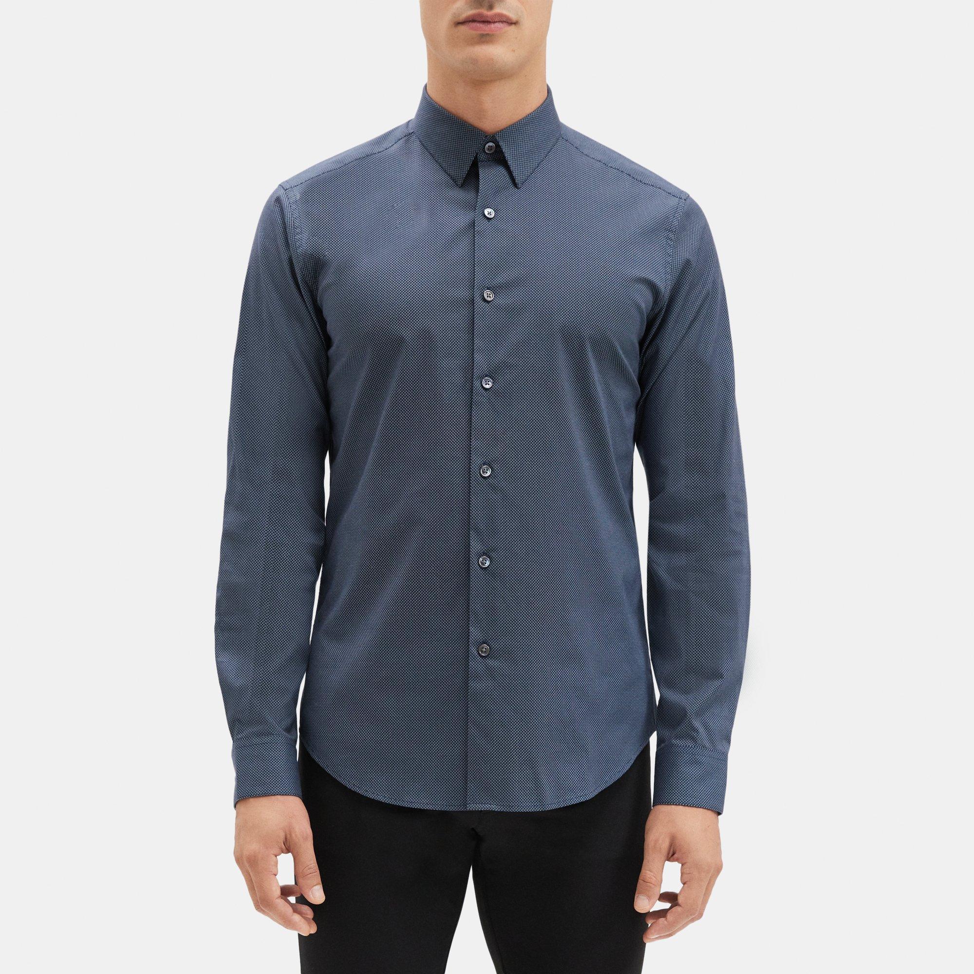 Dotted Cotton Tailored Shirt | Theory Outlet Product Image