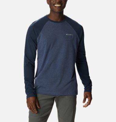 Mens Columbia Thistletown Hills Raglan Long Sleeve Tee Dark Mountain Grey Product Image