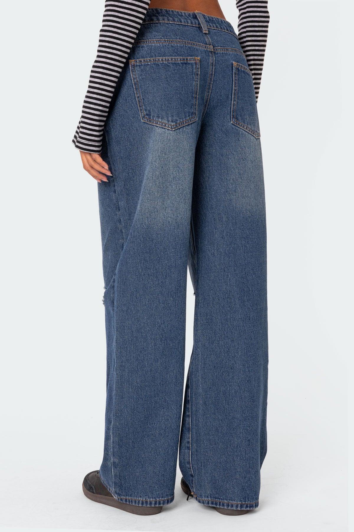 Debbie Distressed Low Rise Jeans Product Image