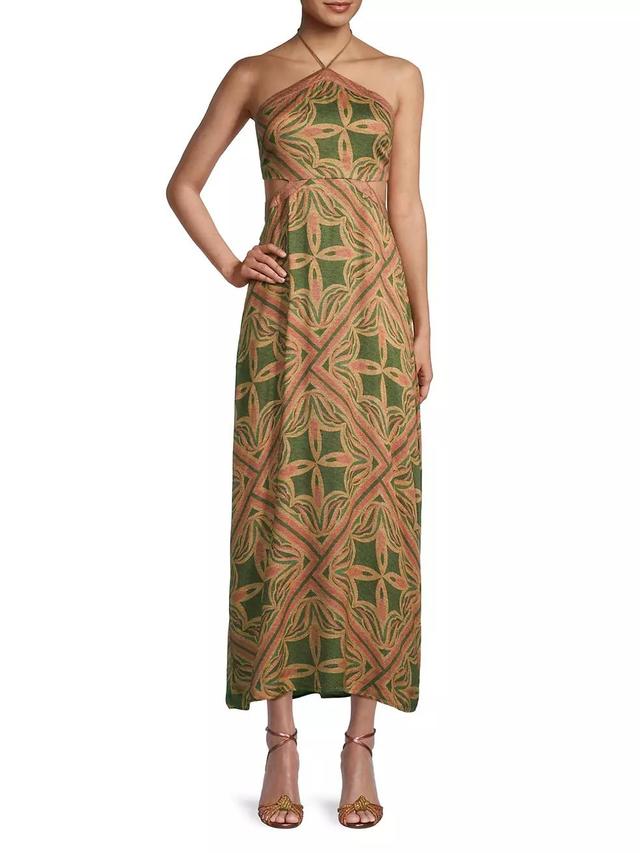 Hazel Print Halter Maxi Dress Product Image