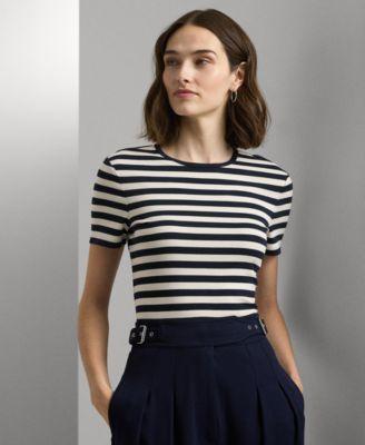 Lauren Ralph Lauren Womens Striped Crewneck Tee Product Image