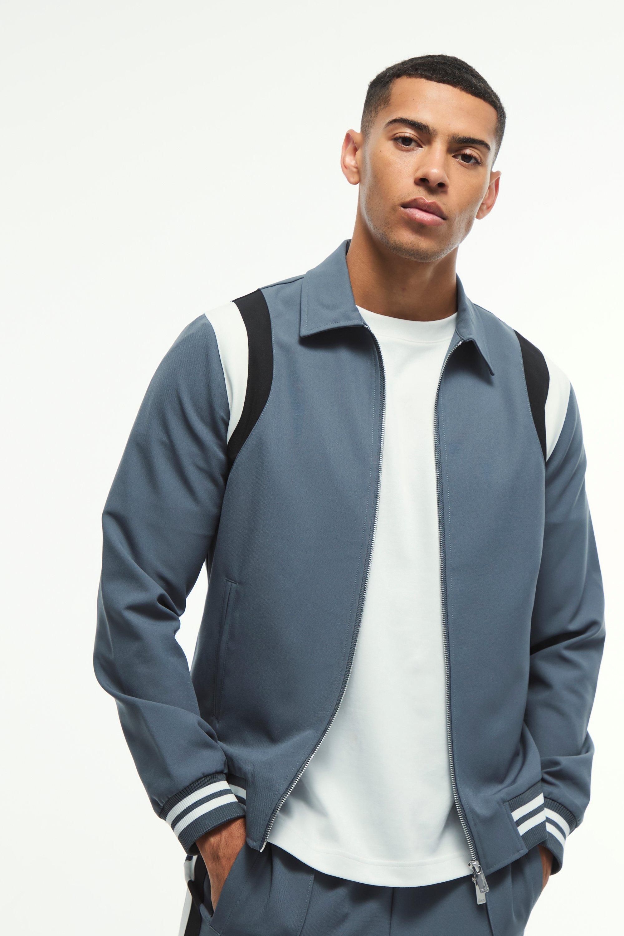 Tailored Collared Varsity Bomber Jacket | boohooMAN USA Product Image