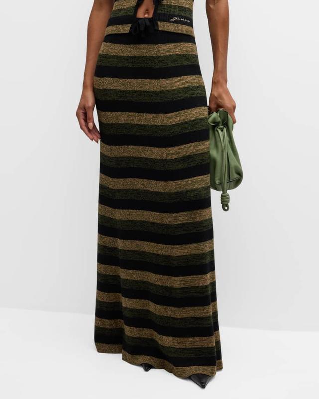 Stripe Merino Maxi Skirt Product Image