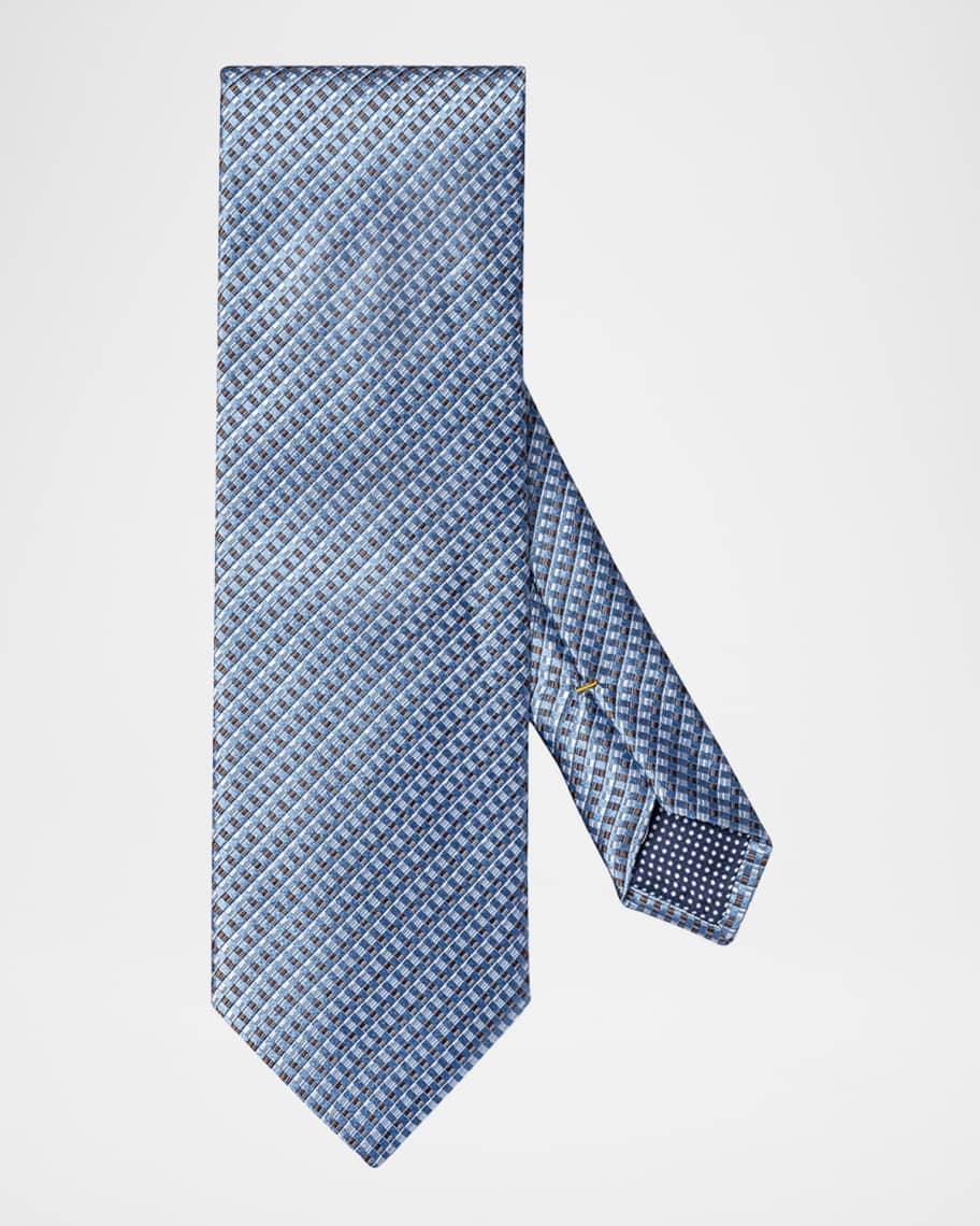 Men's Woven Check Silk Tie Product Image