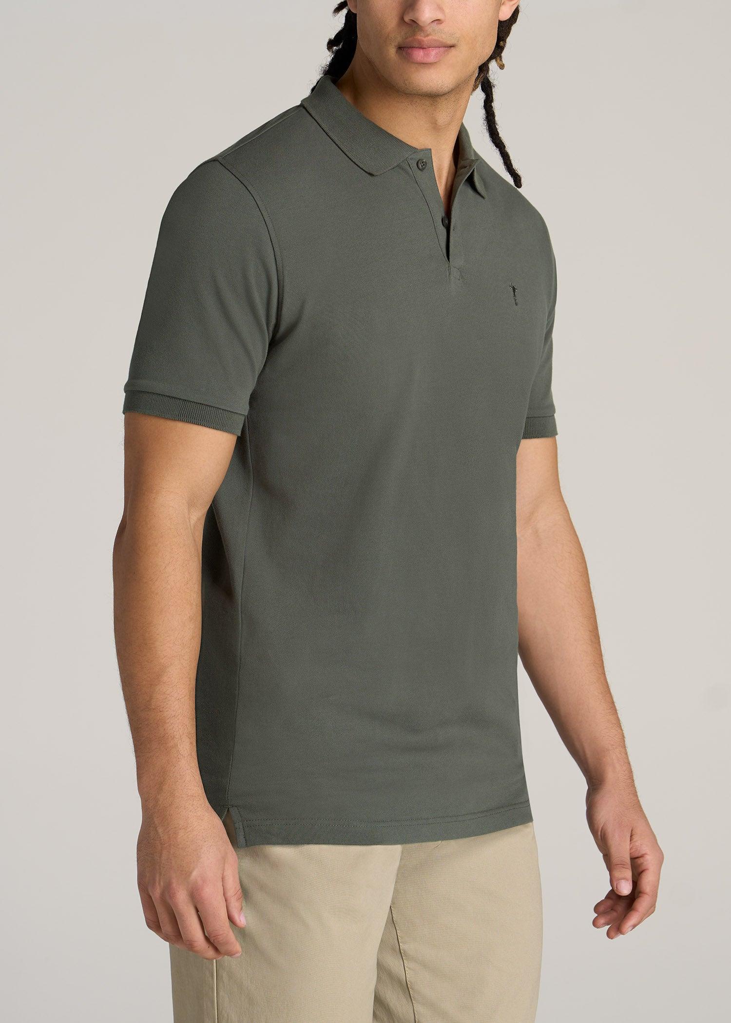 Men's Tall Classic Polo with Embroidered Logo in Vapor Grey Product Image