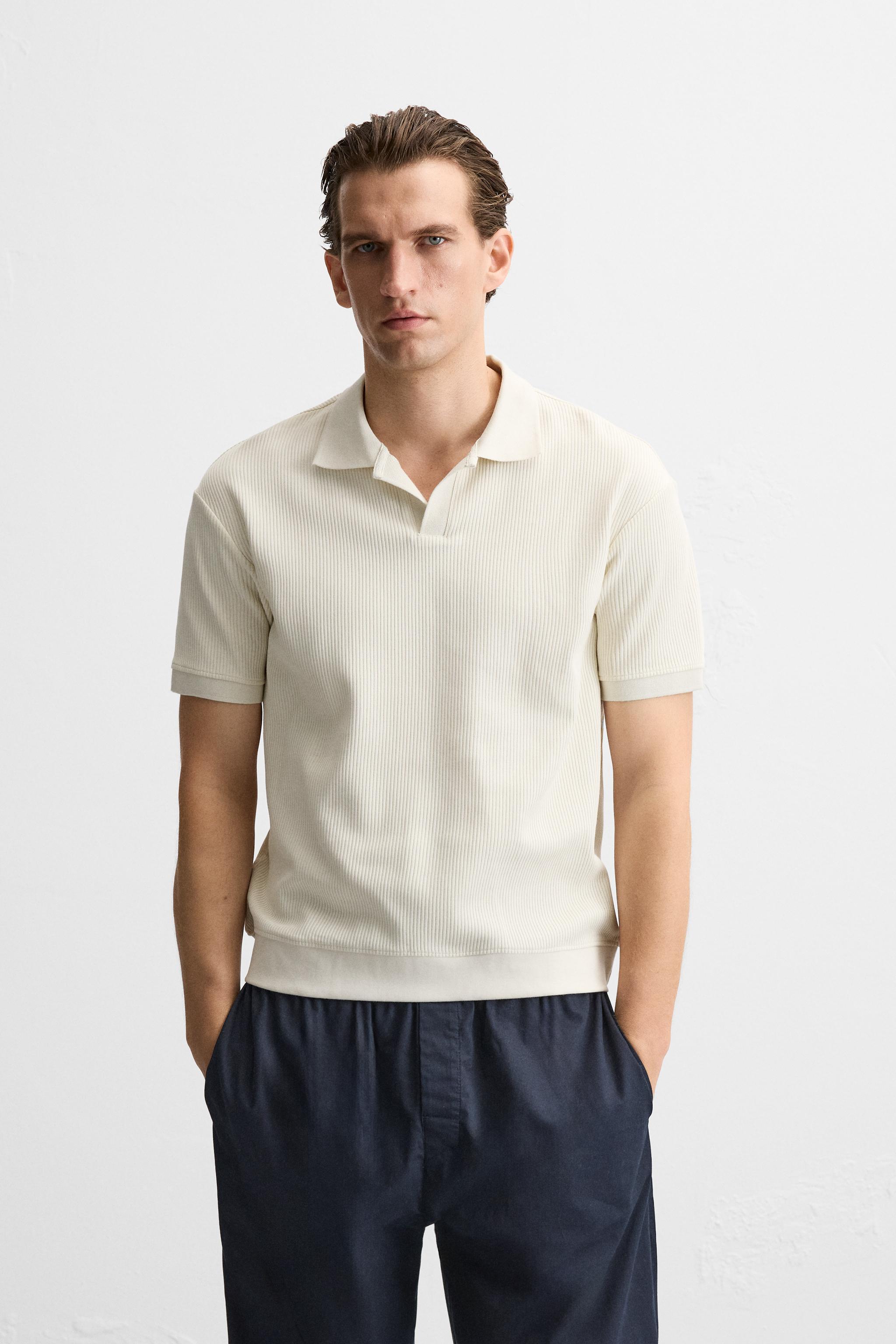 RIB STRUCTURED POLO SHIRT Product Image