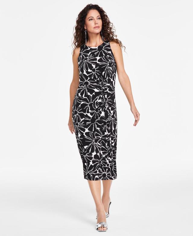 Women's Printed Twist-Front Midi Dress, Created for Macy's Product Image