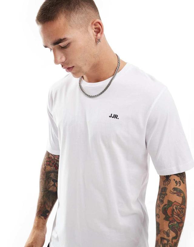 JJ Rebel T-shirt with small chest logo in white Product Image