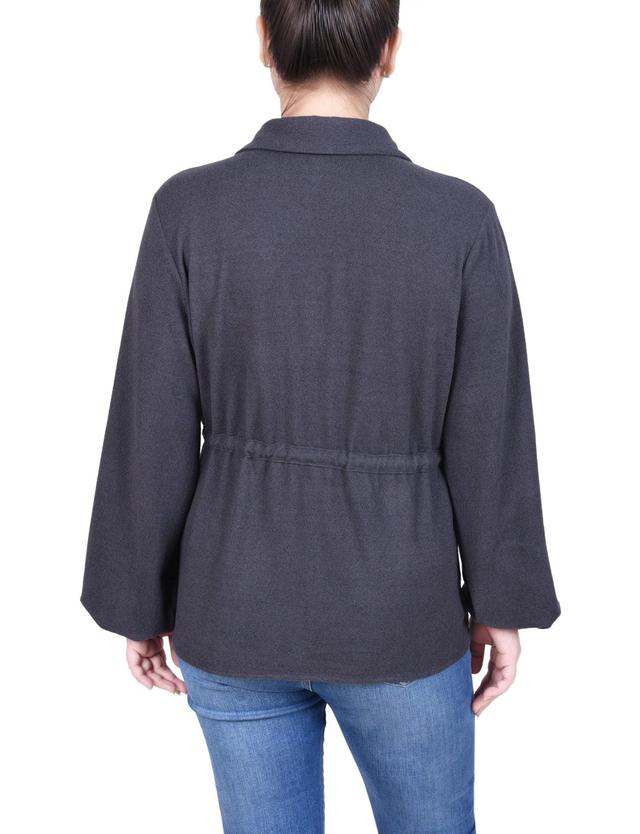 NY Collection Long Dolman Sleeve Drawstring-Waist Tunic Top Product Image