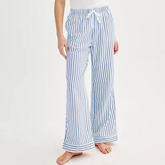 Womens Sonoma Goods For Life Flowy High Rise Poplin Pajama Pants Product Image