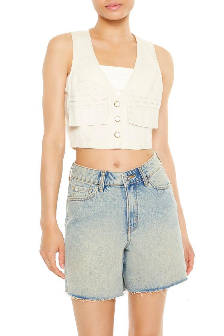 Cropped Twill Cargo Vest | Forever 21 Product Image