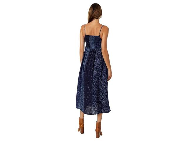 Lucky Brand Indigo Tie Front Maxi Dress (Indigo Multi) Women's Dress Product Image