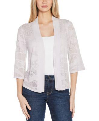 Belldini Womens Metallic Pointelle Stitch Cardigan Product Image