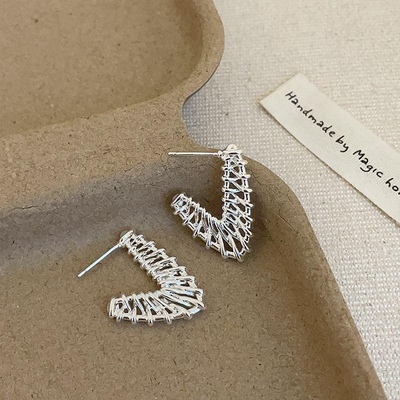 925 Sterling Silver Heart Drop Earring Product Image