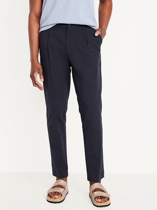 Loose Taper Seersucker Pants Product Image