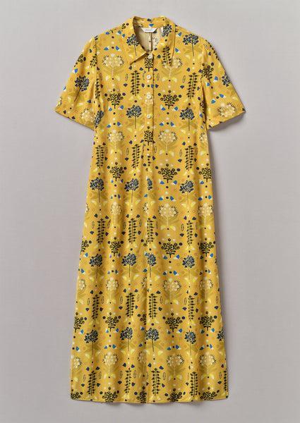 Collector Print Fluid Shirt Dress | Golden Ochre Product Image