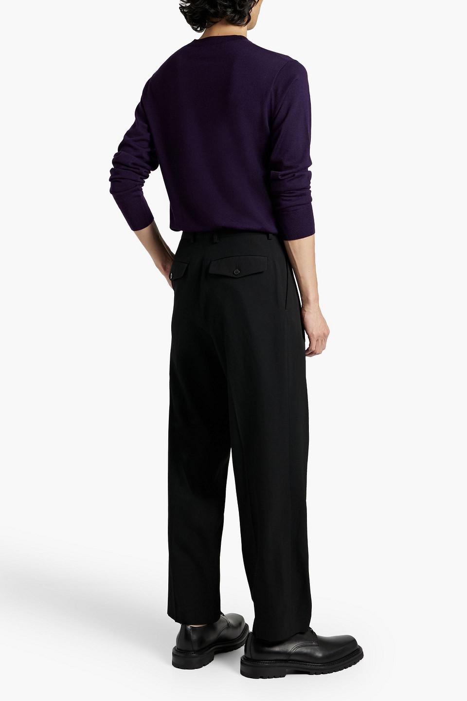 Merino Wool Sweater In Dark Purple Product Image