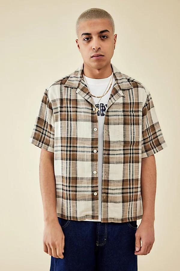 BDG Check Gauze Short-Sleeved Shirt Top Mens at Urban Outfitters Product Image