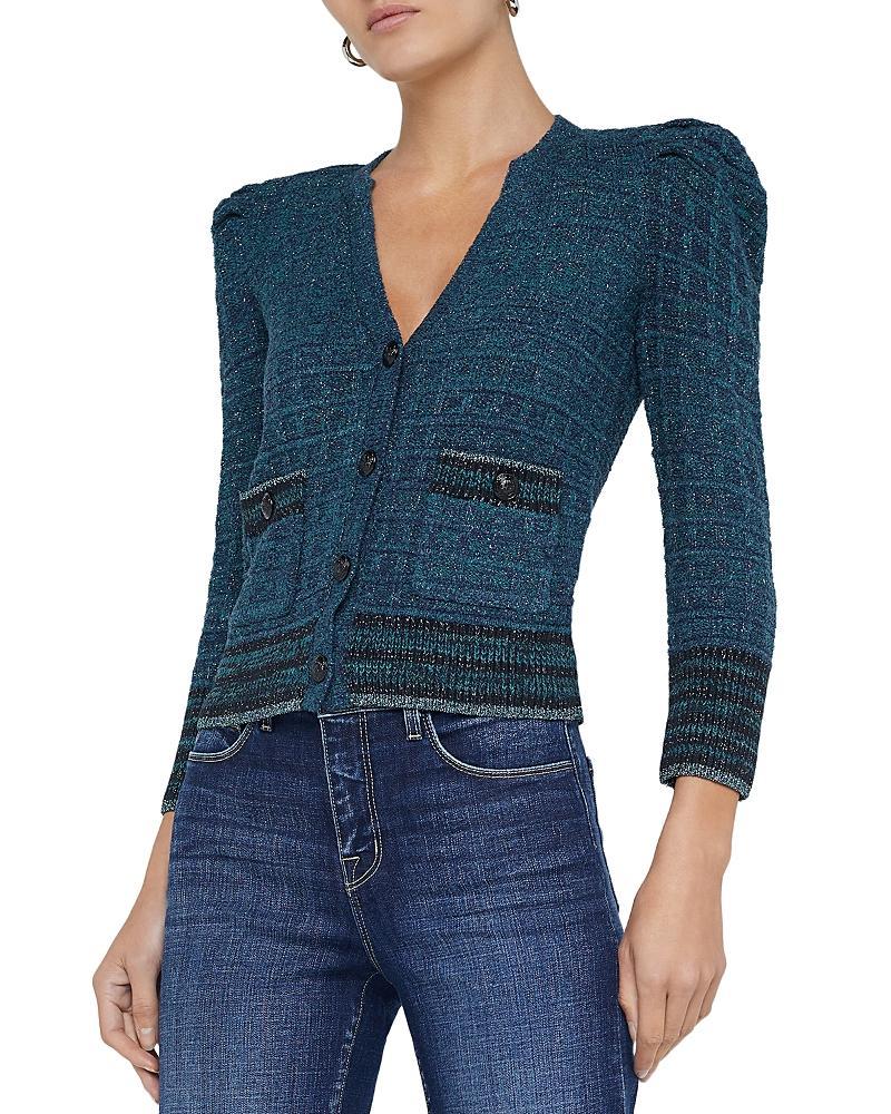 LAgence Jenni Striped Button Front Cardigan Product Image