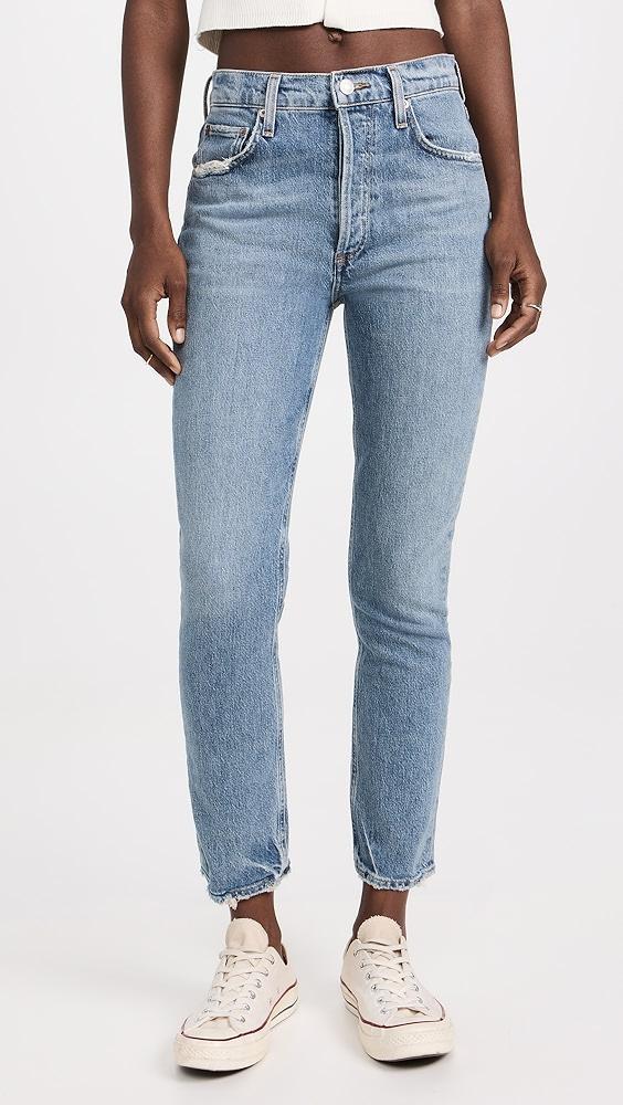 AGOLDE Riley Long High Rise Straight Jeans | Shopbop Product Image