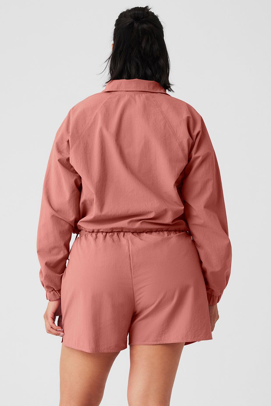 Cropped 1/4 Zip Alumni Pullover - Soft Terracotta Female Product Image