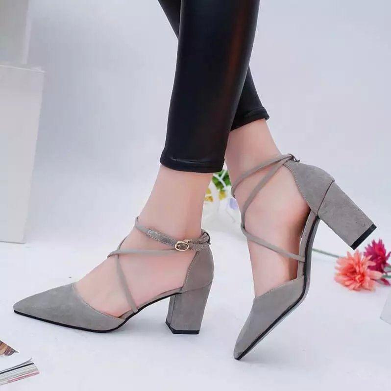 Pointed Ankle Strap Chunky Heel Sandals product image