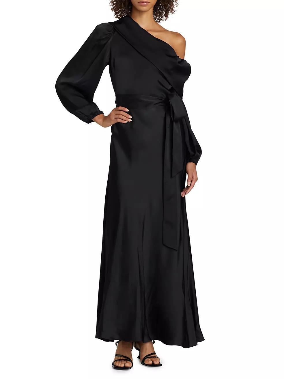 Georgiabeth Asymmetrical Satin Dress Product Image