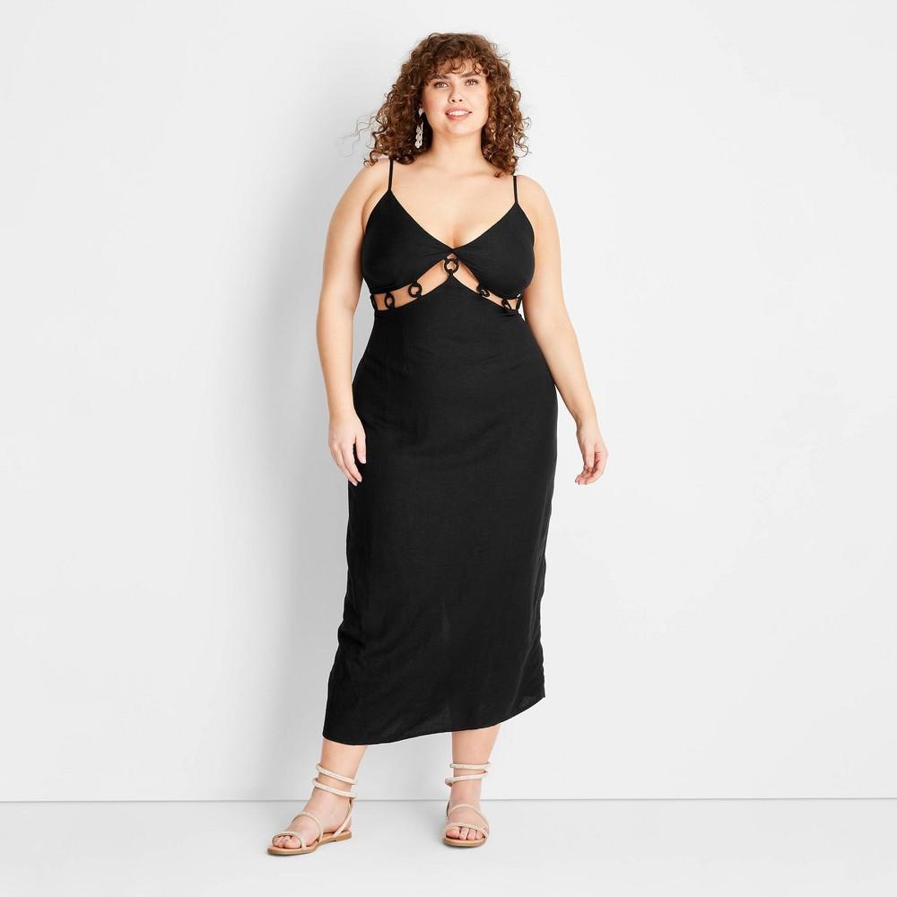 Womens Sleeveless Ring Detail Maxi Dress - Future Collective with Jenee Naylor Black 24 Product Image