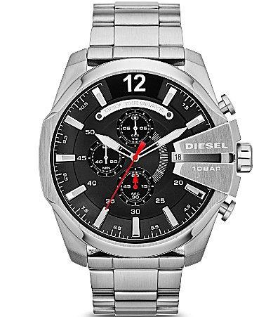 Diesel Mens Chronograph Mega Chief Stainless Steel Bracelet Watch 59x51mm DZ4308 Product Image