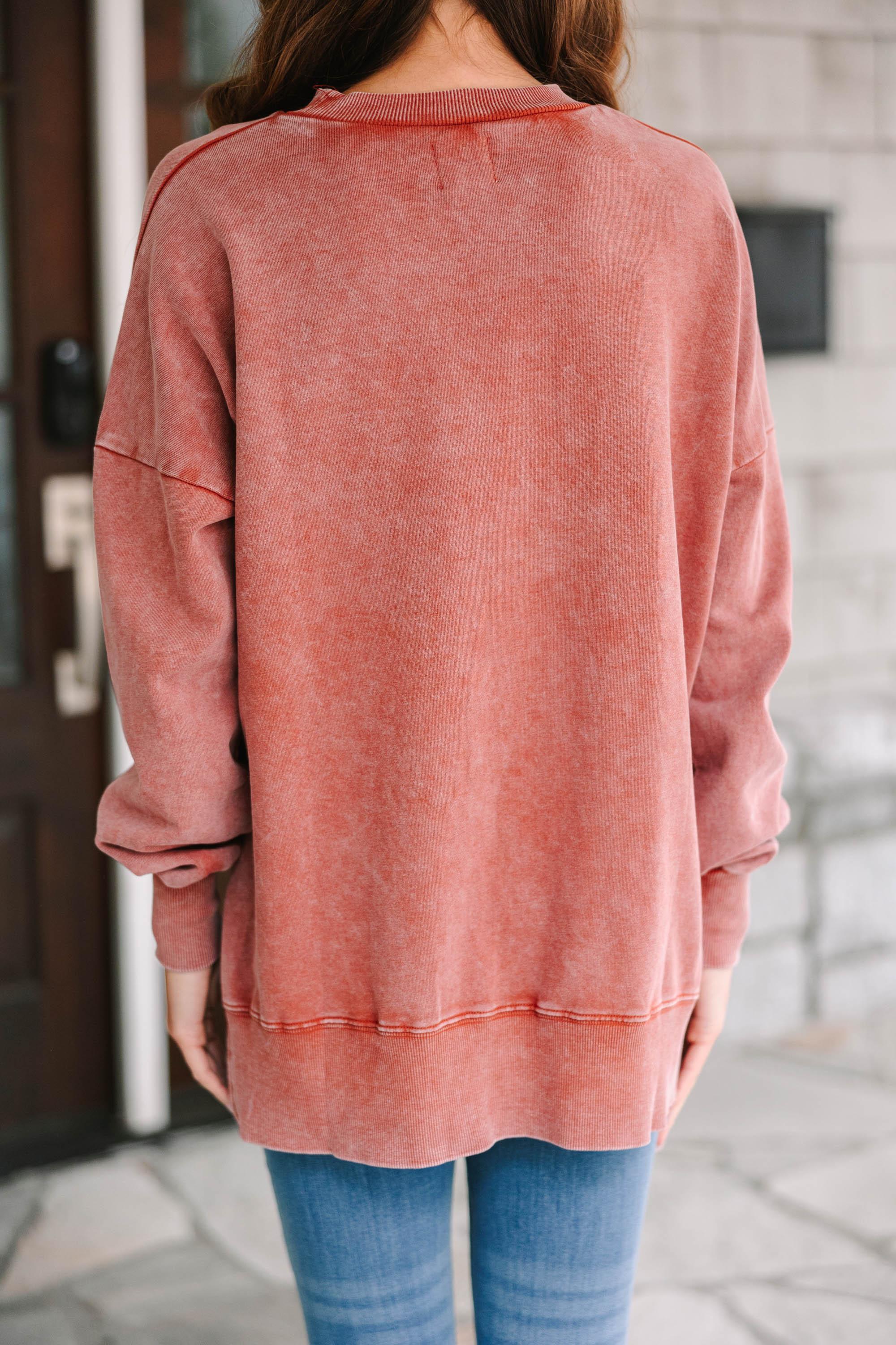 The Slouchy Rust Red Pullover Female Product Image