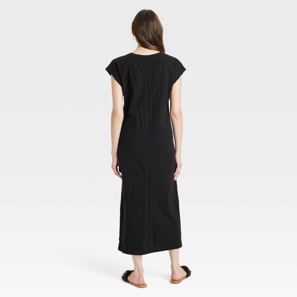 Womens Short Sleeve Midi T-Shirt Dress - Universal Thread Black M Product Image