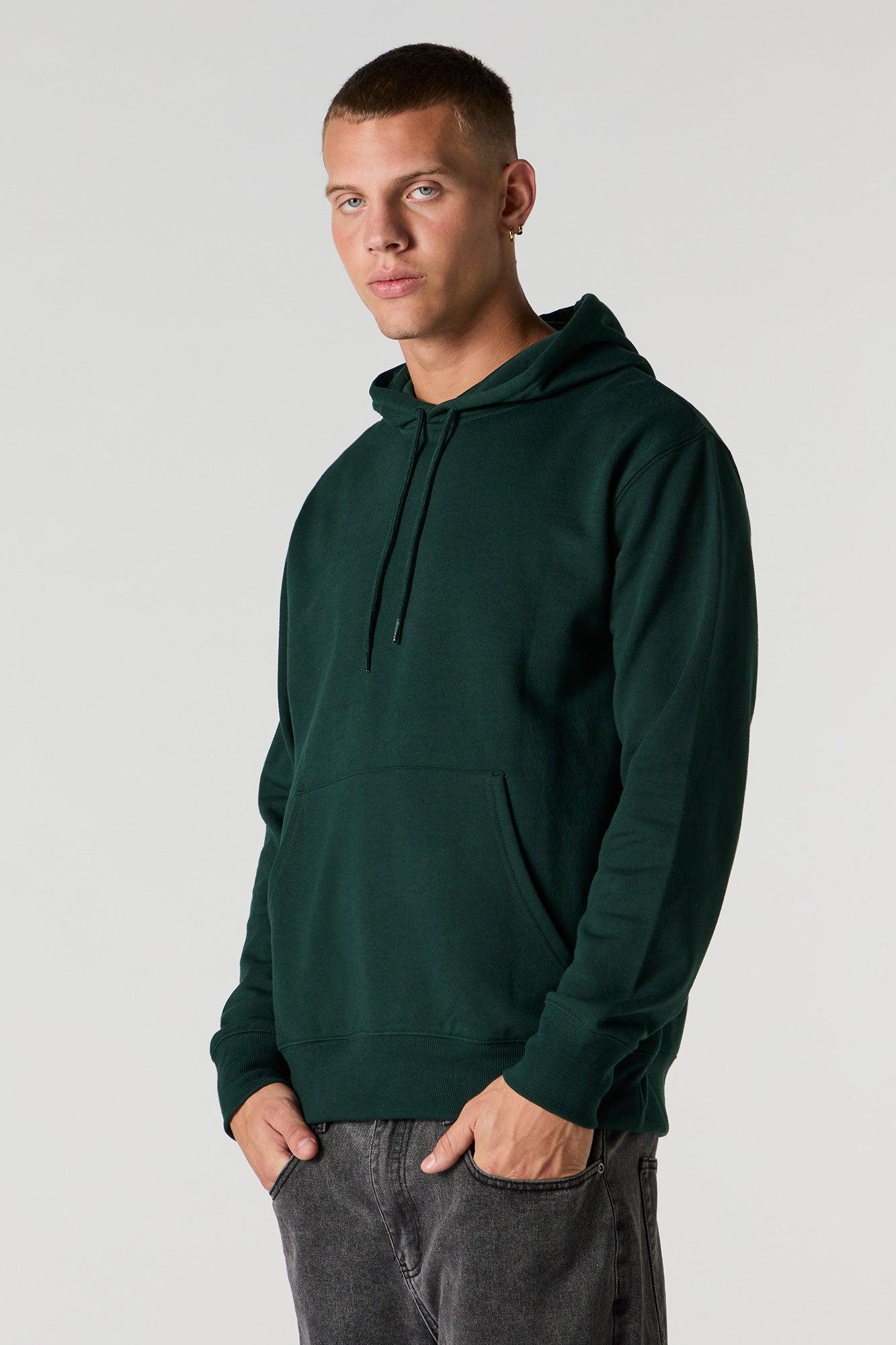 Solid Fleece Drawstring Hoodie Male product image