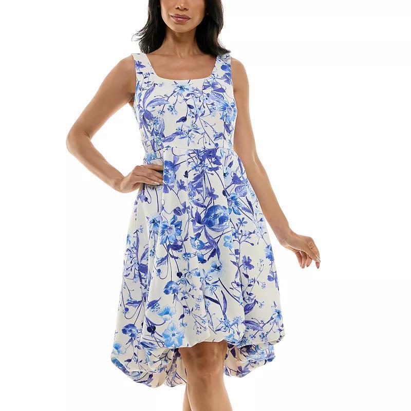 Womens Nina Leonard High Low Bubble Hem Dress, Womens Product Image