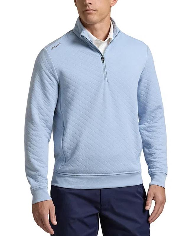 Quilted Quarter Zip Pullover In Estate Blue Product Image