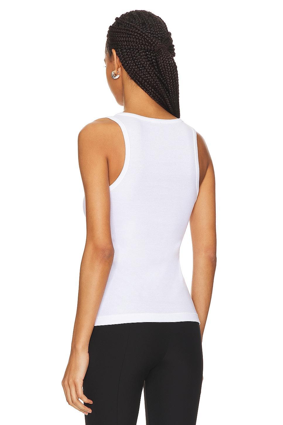 Soft Cotton Rib Tank Top Ganni Product Image