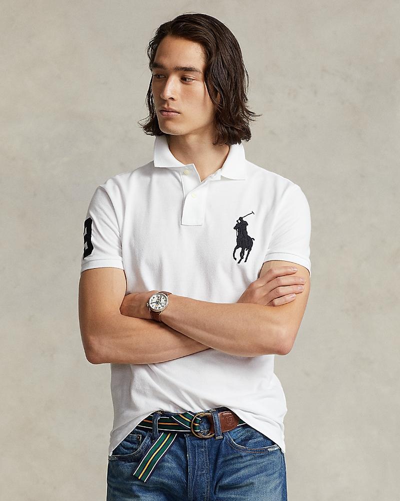 Polo Ralph Lauren Big Pony Custom Slim Fit Mesh Polo Shirt Product Image