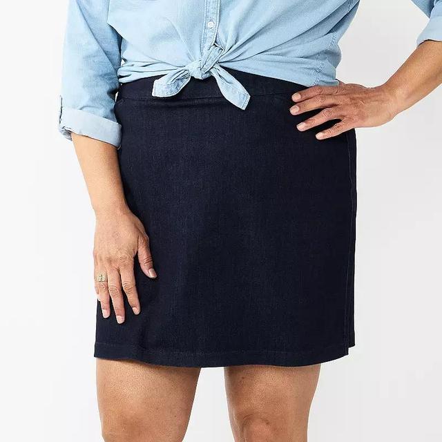 Plus Size Croft & Barrow Effortless Stretch Skort, Womens Rinse Blue Product Image