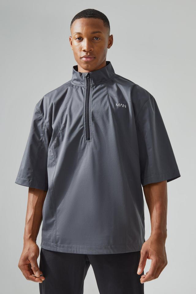 Man Active Oversized Golf Funnel Zip Jacket | boohooMAN USA Product Image