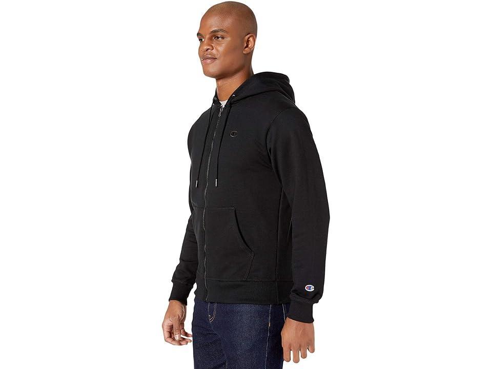 Mens Champion Fleece Powerblend Zip-Up Hoodie Black Product Image